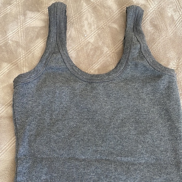 Grey ribbed tank dress - Picture 3 of 3